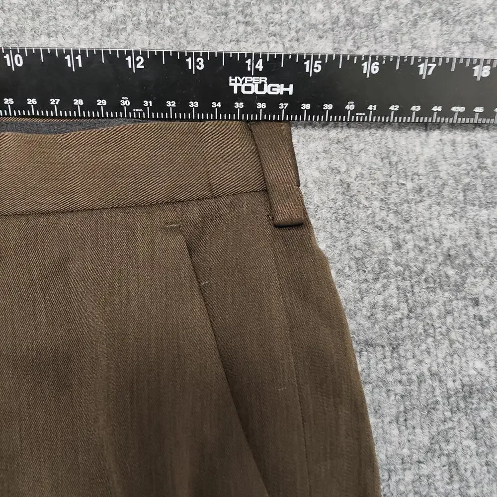 Apt. 9 Dress Pants Mens 29x30 Brown Microfiber Flat Front Straight Leg Office